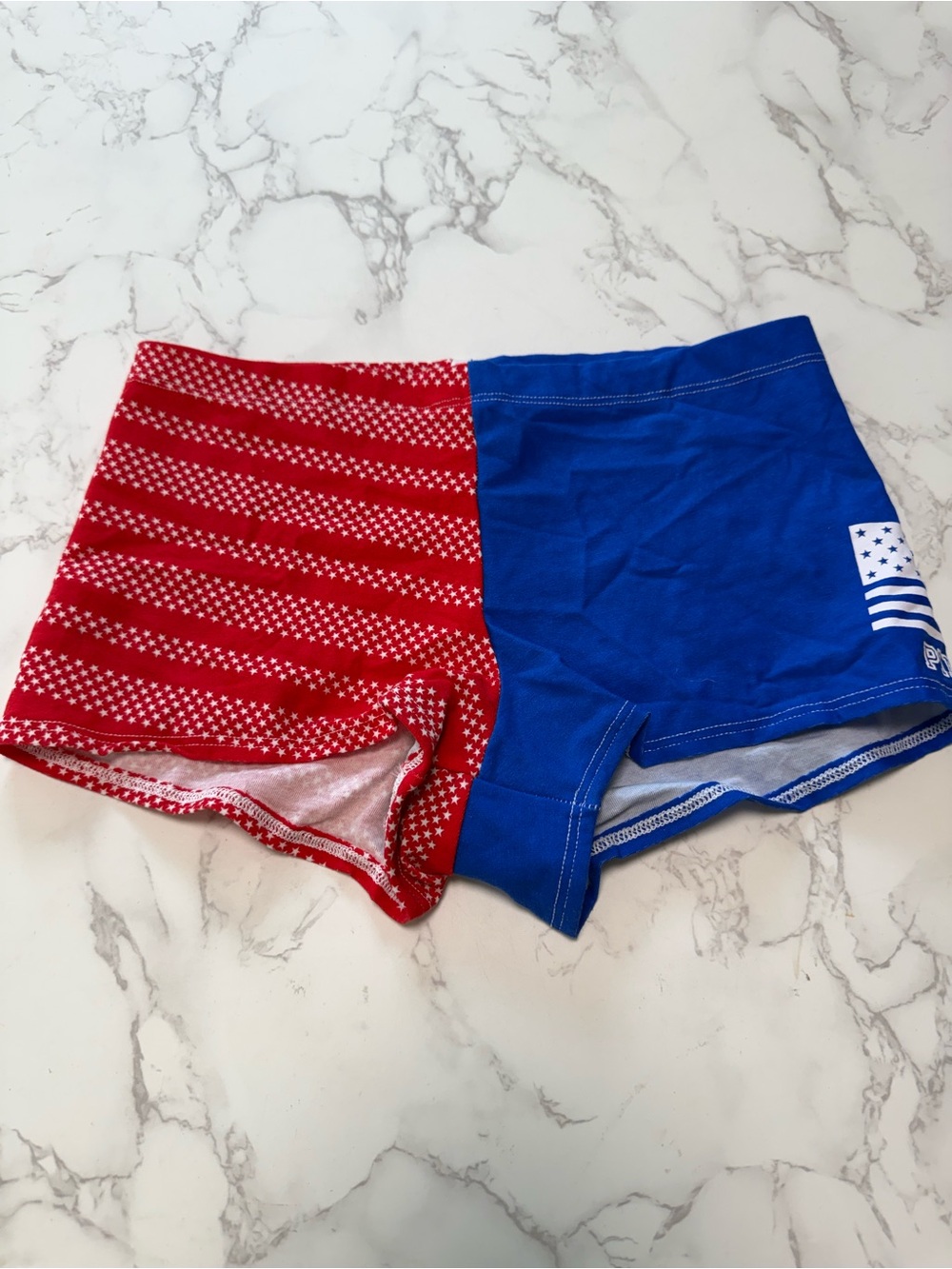 PINK Victoria's Secret  Women’s Red and Blue Patriotic Shorts. Size M.